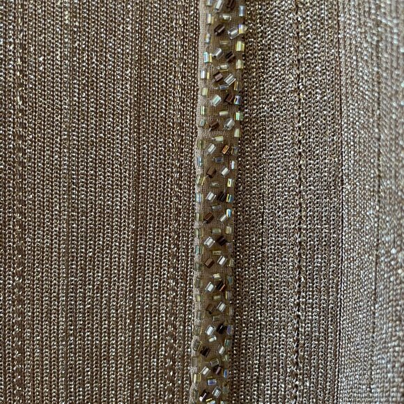 Alex Evenings Gold Open Front‎ Beaded Jacket, Size 14 - Picture 3 of 6